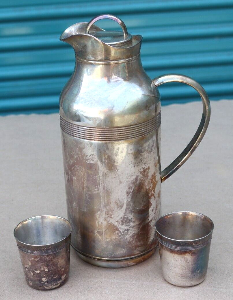 Christofle Silver Plated Thermos Hot Cold Insulated Pitcher Jar w