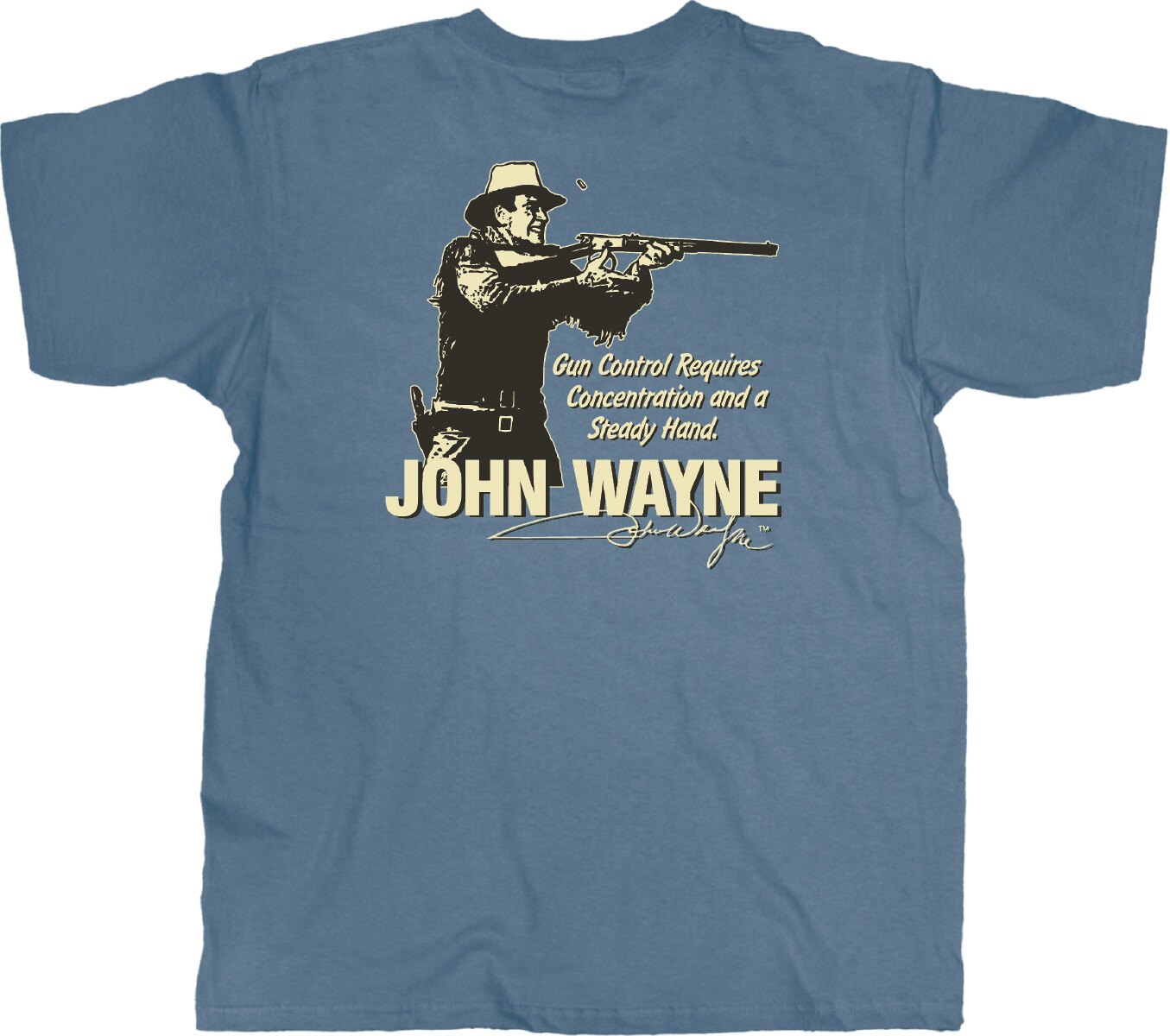 Мужская футболка John Wayne Gun Control, цвет индиго, Средний