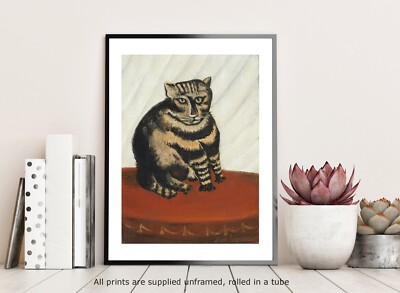 Rousseau The Tabby Cat Fine Art Print Poster Galerie Wandbild Katzendruck Katzenkunst