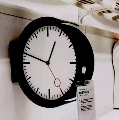 Ikea BISSING Silent Double Sided Wall Clock Black 404.542.87