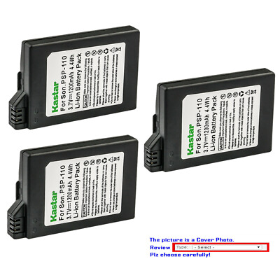 Kastar Replacement Battery Pack for Sony PSP-3005 PSP-3006 PSP-3007 PSP-3008
