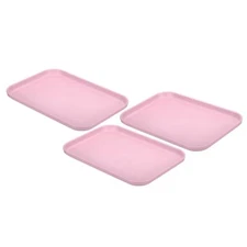 PATIKIL Plastic Fast Food Serving Tray 3 Pcs 9.8" x 6.7" Reusable Rectangular...