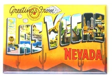 Greetings from Las Vegas Nevada FRIDGE MAGNET travel souvenir "style B"