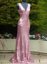 Goddiva Sequin Maxi Dress 12 UK Evening Cocktail Wedding Cruise PROM Party 4