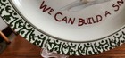 We Can Build a Snowman Dinner Plate 10 1/2" Dolengorp Stoneware White Green Red! — photo 5