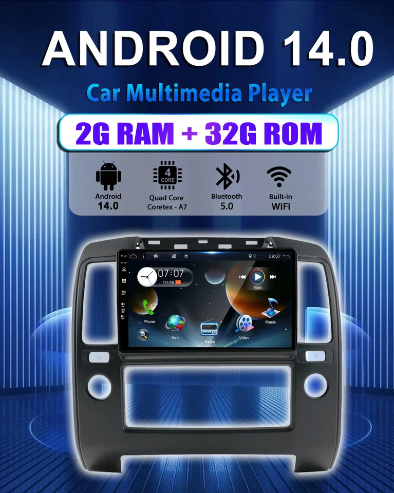 Für Nissan Navara D40 2006-2012 Navigation Autoradio Android 14 CarPlay GPS WIFI - Bild 3 von 4