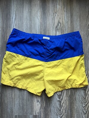 Vintage 90s Stubbies Swim Shorts Trunks Men’s Large Blue Yellow Made in ...