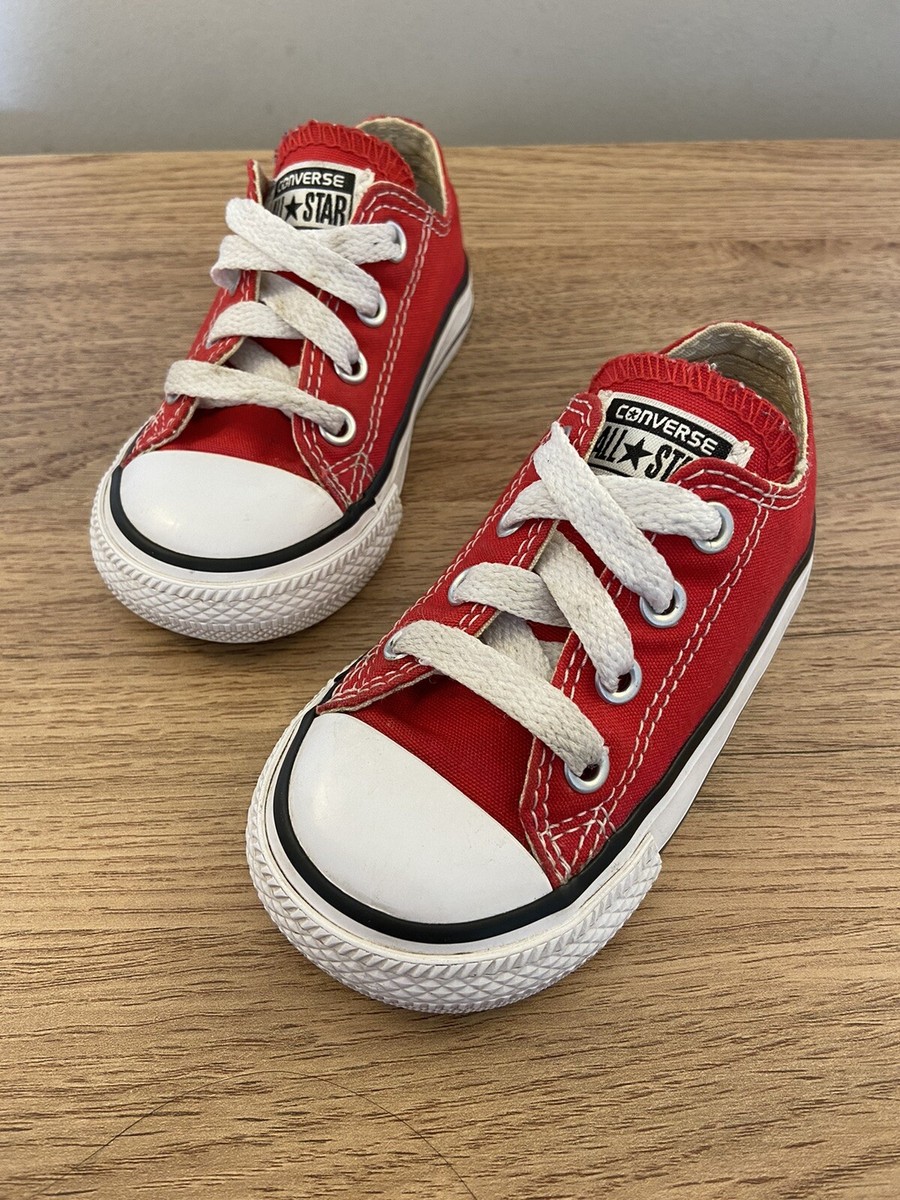 Converse All Star Infant Sneakers Red Low Top Canvas Chuck