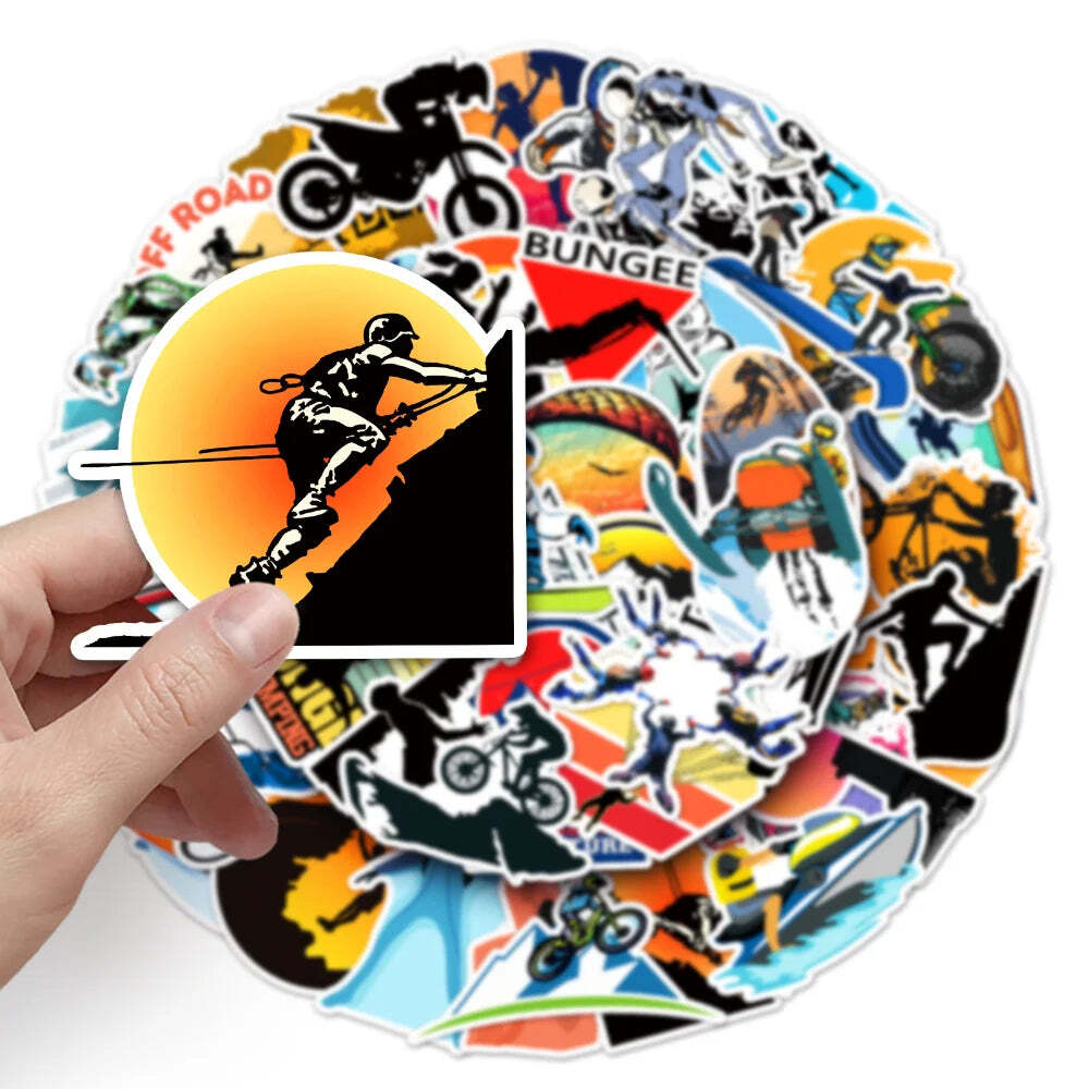 50Pcs Extreme Sport Sticker Graffiti Adventure Boys Skateboard For Case Laptop C