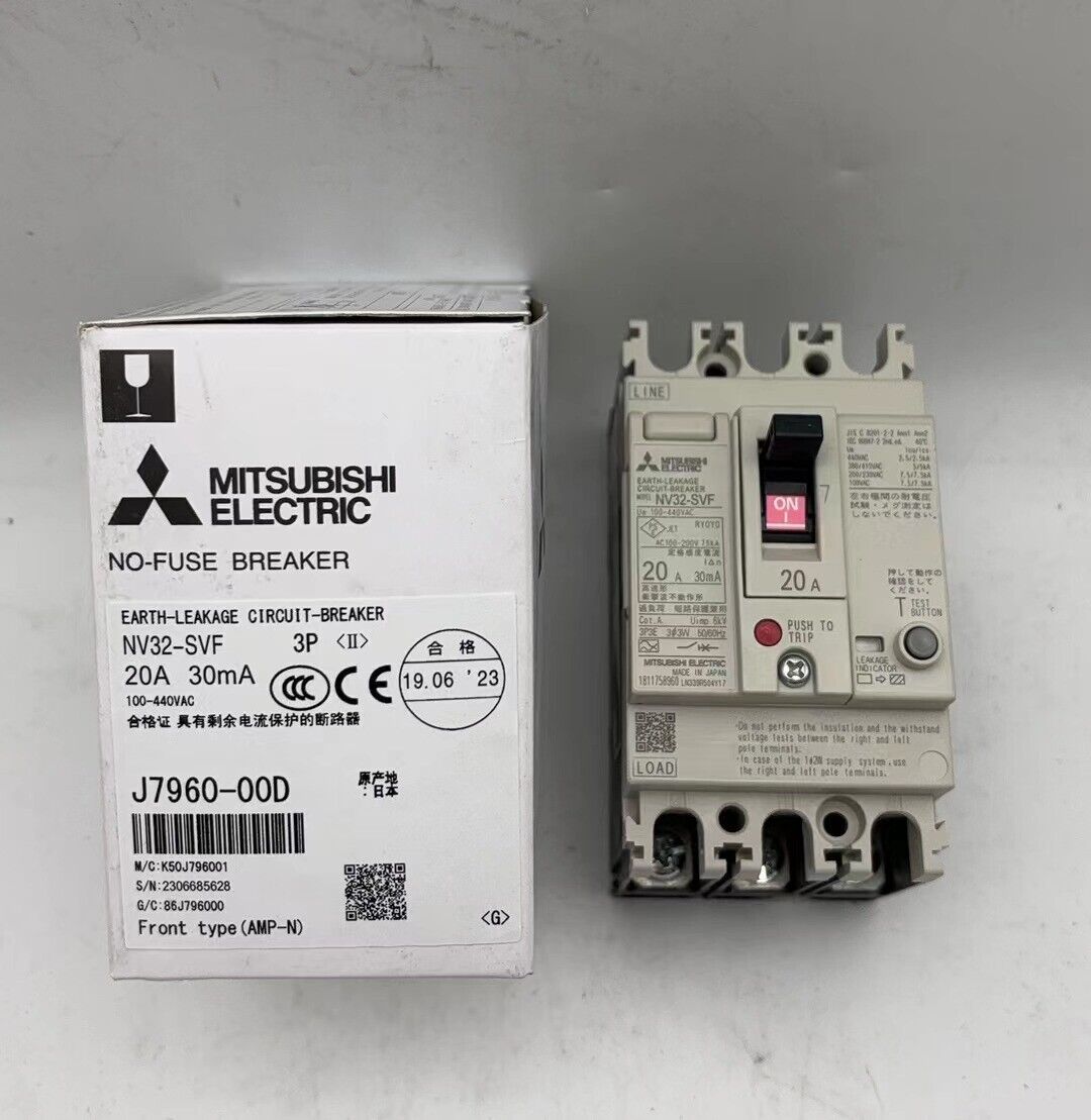 Mitsubishi EARTH leakage breaker 100-440VAC NV32-SVF 3P 20A Mitsubishi EARTH leakage breaker 100-440VAC NV32-SVF 3P 20A