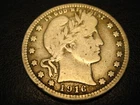 1916-D 90% Silver Barber Quarter VG FULL RIMS #2