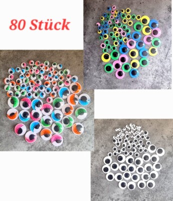 120*Wackelaugen Kulleraugen Bastelaugen Augen Googly Eyes Selbstklebend 3 Größen