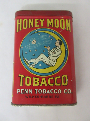 pocket tobacco VINTAGE ADVERTISING EMPTY HONEYMOON VERTICAL POCKET TOBACCO TIN D-363