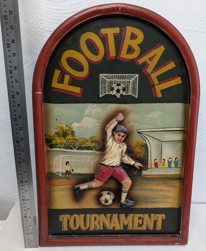 Letrero de pub publicitario de madera en relieve 3D grande vintage torneo de fútbol 24 pulgadas - Imagen 2 de 11