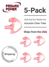 5x Soft Gel Ear Molds for Acoustic Clear Tube for Walkie Talkies (Small / Right)