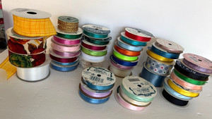 Lot 44 Craft Ribbon rolls decor all colors floral solid