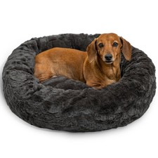 Best Friends by Sheri Original Calming Donut Dog and Cat Bed, Lux Faux Fur, Mink