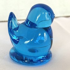 Leo Ward  1992 Blue bird of Happiness Glass Figurine Original Dated  Signed 2  