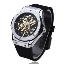 Lord Timepieces Skeleton Automatic Wristwatch Mens Silver