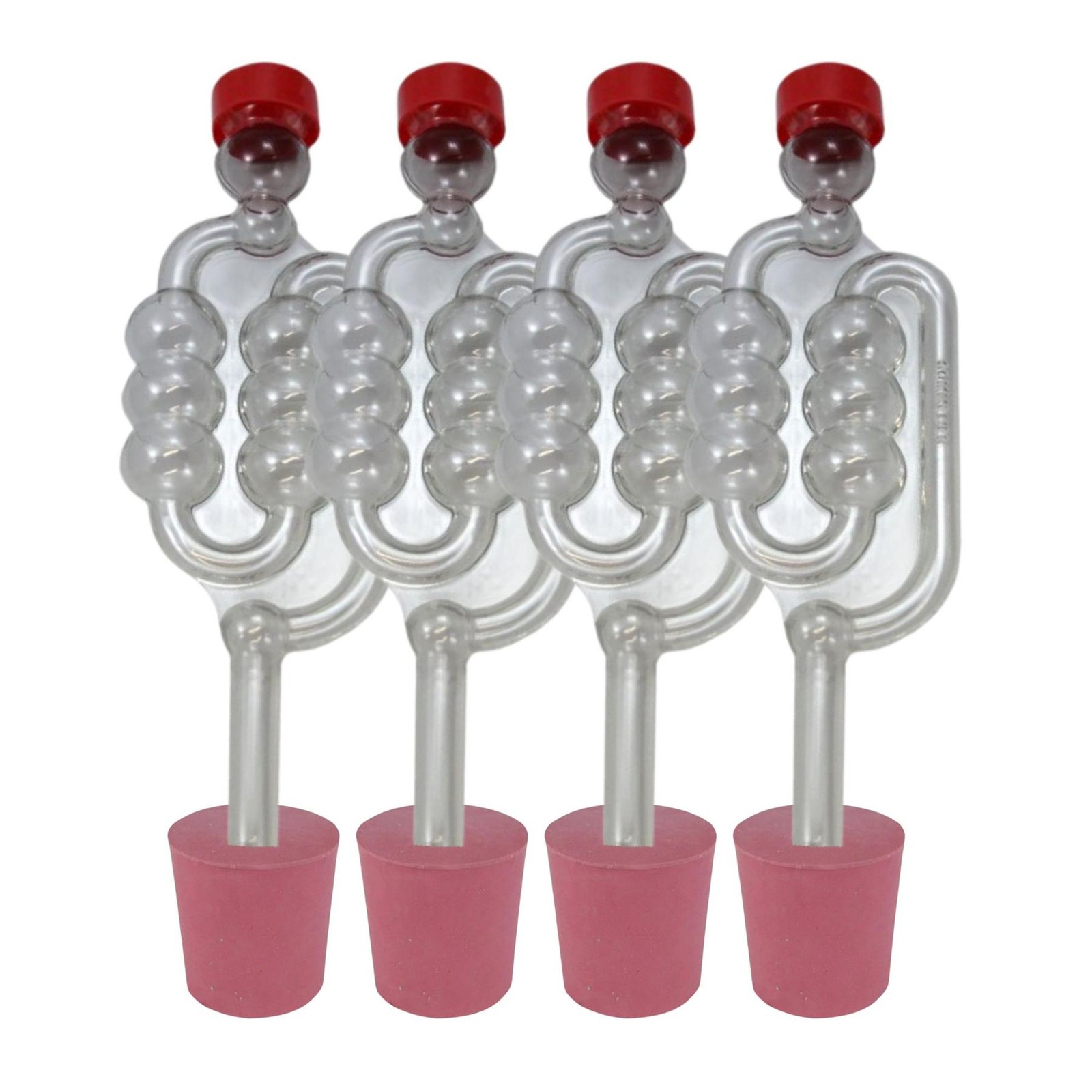 Fermentation Bubbler Airlocks and Bored Rubber Bungs Stoppers for Demijohn x 4