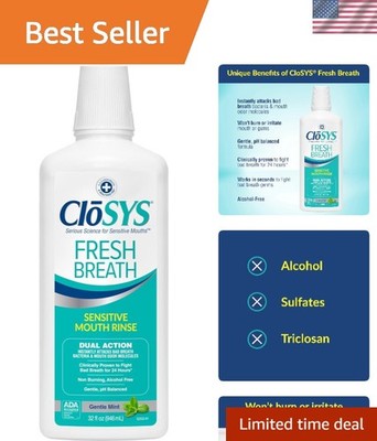 Gentle Mint Alcohol-Free Mouthwash, 32oz - Lasting Fresh Breath Relief