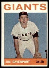 1964 TOPPS JIM DAVENPORT SAN FRANCISCO GIANTS #82 VG/EX