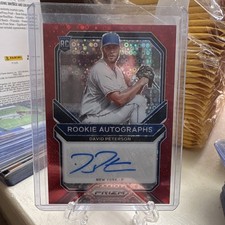 Panini 2021 Prizm David Peterson Mets Rookie Autographs #RA-DP Red Donut /49