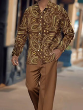 Men's Outfit 2 Piece Set Shirt  Pants Suit PLUS SIZE BIG 5XL