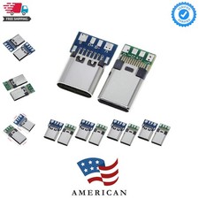 10PCS USB 3.1 Type C Connector 24 Pins Male Female Plug Socket Receptacle Ada...