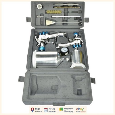 Gravity Spray Gun Kit for Base Coats and Clear Coats with Accessories Included