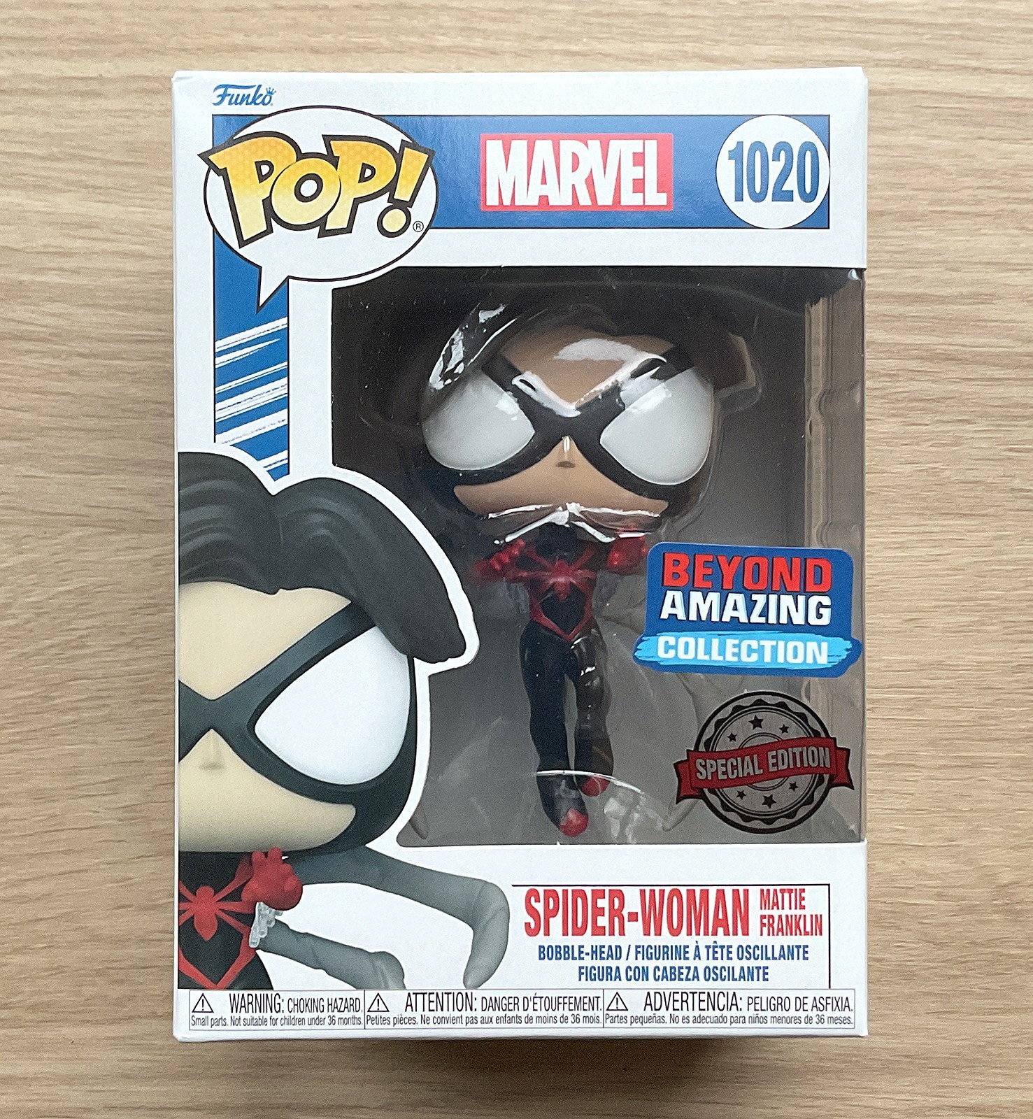 Funko Pop Marvel Spider-Man Spider-Woman Mattie Franklin #1020 + Protector Gratis
