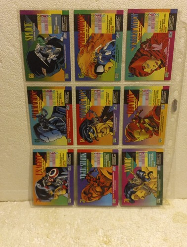 1993 Skybox Marvel Universe Series 4 IV X-men Marvel 9 Card Set, N° 64-72. - Picture 11 of 11