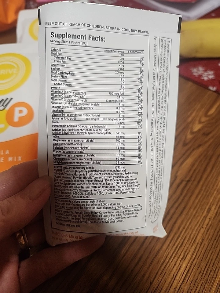 Polvo batido Thrive My GLP vainilla estilo de vida mezcla 8 quilates Foto 3 de 3