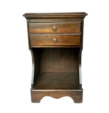 Vintage CALORINA FURNITURE Solid Wood Night Stand End Table with Drawer - Rare!