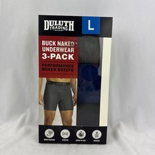 Duluth Trading Men's Buck Naked Underwear Boxer Brief 3-pack Large