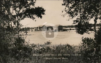 Sebasco Estates, Maine ME Lodge from the Ninth Fairway 1946 Portland RPPC