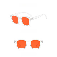 UV400 Square Sunglasses with Pink Lenses and Black Frame for Men Women