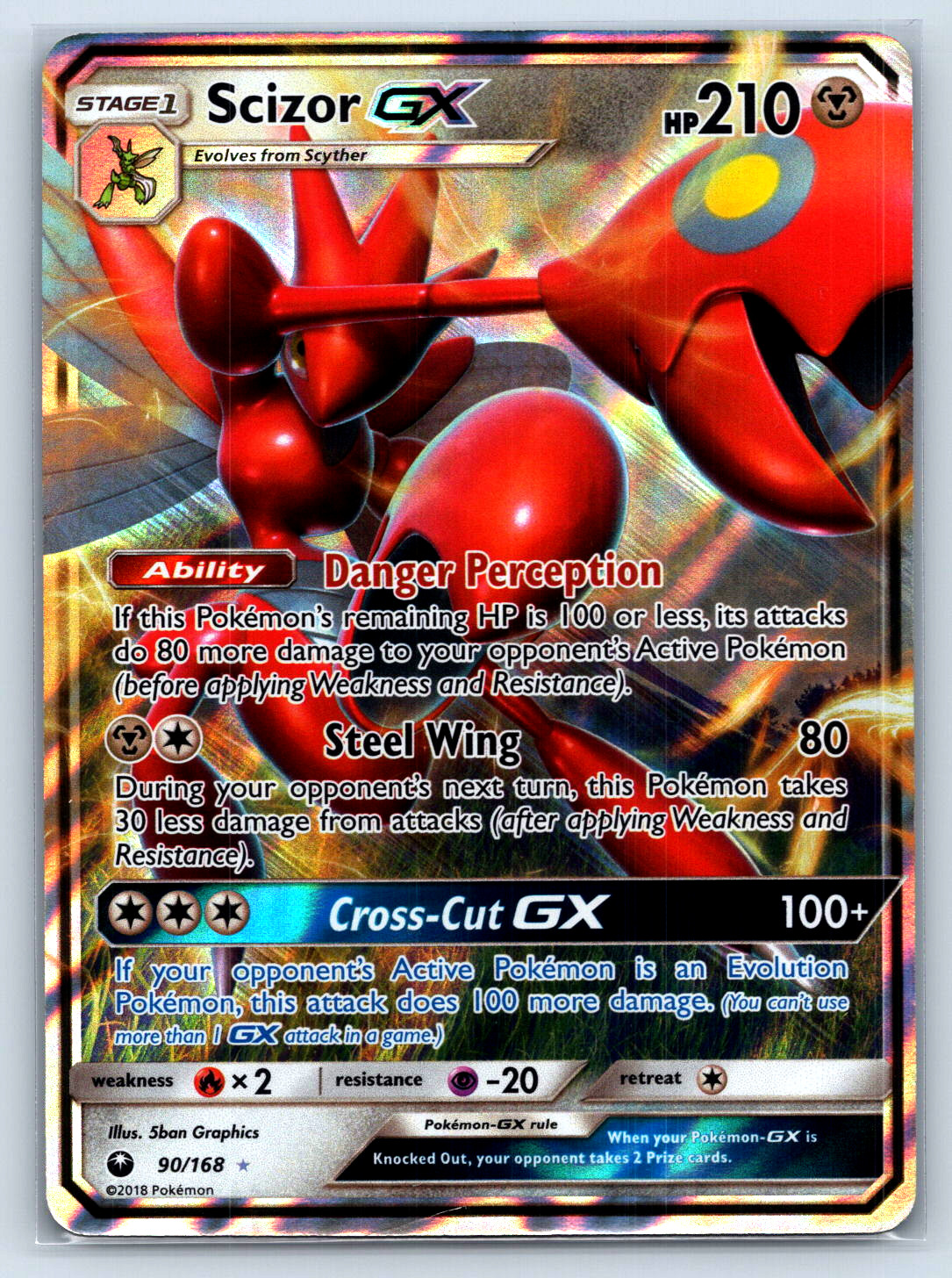 Pokemon TCG Celestial Storm 90/168 Scizor GX NM
