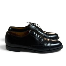 Cole Haan Mens Black Leather Cap Toe Derby Shoes Made in USA Size 10 B 348832