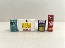 ZURU MINI BRANDS RETRO LOT OF 4 DOLE BANANAS PINEAPPLE PRINGLES CHIPS FRESCA