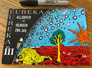 EUREKA PART III. A5 RAVE FLYER. 29/7/90. HEAVEN LONDON. LOOK !!!!!!!!!!
