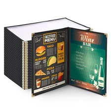 WeChef 30pcs Menu Cover 8.5x14" 2 Page 4 View Double Fold Restaurant Cafe