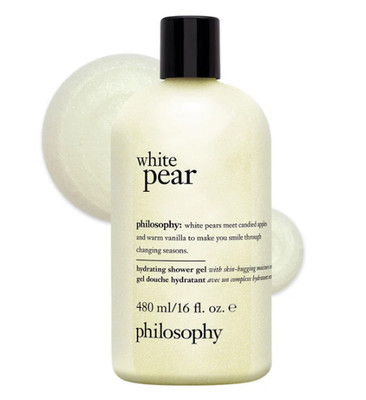 (1) PHILOSOPHY Shimmering WHITE PEAR Shower Gel Bubble Bath Shampoo 16oz New