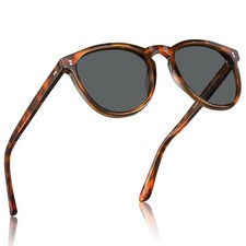 CARFIA Trendy Acetate Polarized Sunglasses for Men CA2307 5-1. Gray Lens