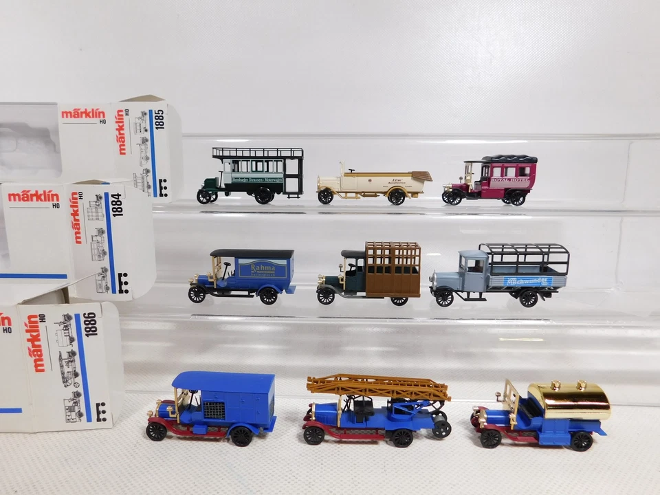 3X Märklin MHI H0 1:87 Set Oldtimer 1884 1885 1886 Pompiere Mint Box #DT342-1 - Immagine 2 di 4