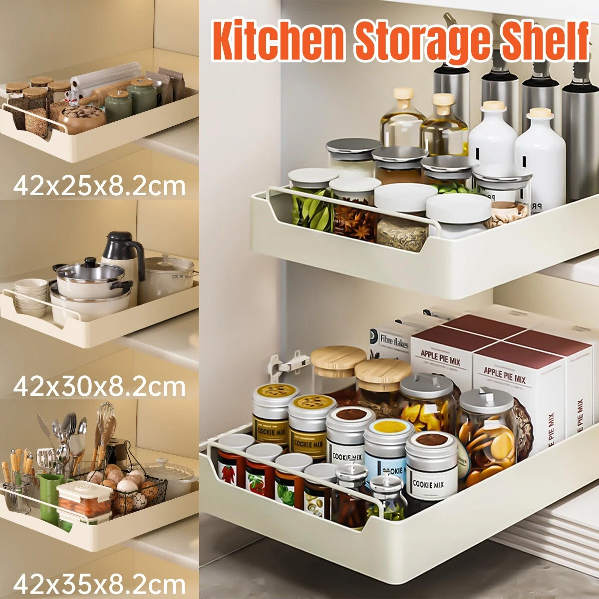 Sliding Metal Storage Basket Pull Out Kitchen Organizer Cabinet Shelf Drawer AU
Opens in a new windo