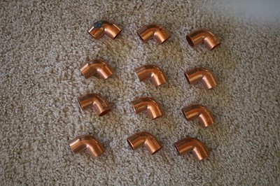 1/2 INCH COPPER 90 DEGREE ELBOW FITTING 12 PIECES