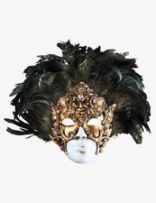 Gala with Tiger Feathers - Original Handcrafted Venetian Mask