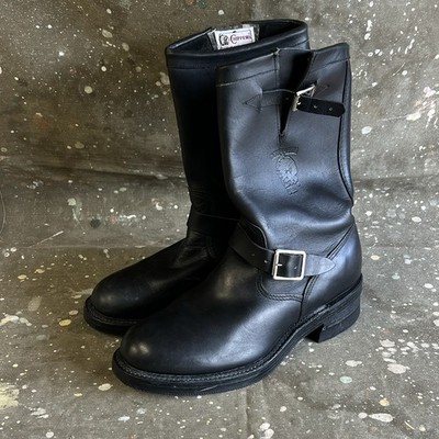 Chippewa Black Leather Buckle Engineer Boots Soft Toe Men s Size 9 E