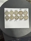 Mercury Dimes 90% silver coins various dates Lot Of 10